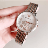 Emporio Armani Silver Sunray Dial Two Tone Steel Strap Watch For Women - AR11113 Authentic Buy Shop Now
