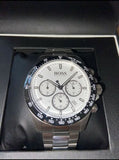 Hugo Boss Hero Chronograph White Dial Silver Steel Strap Watch for Men - 1513875 Authentic Buy Shop Now