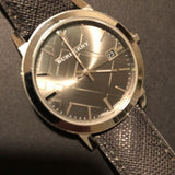 Burberry The City Grey Dial Black Leather Strap Watch for Men - BU9030 Authentic Buy Shop Now