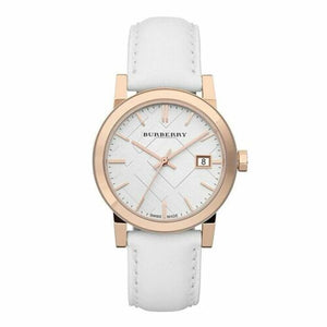 Burberry The City White Dial White Leather Strap Watch for Women - BU9012 Authentic Buy Shop Now
