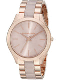 Michael Kors Slim Runway Rose Gold Dial Two Tone Steel Strap Watch for Women - MK4294 Authentic Buy Shop Now