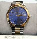 Michael Kors Slim Runway Blue Dial Two Tone Steel Strap Watch for Women - MK3479 Authentic Buy Shop Now