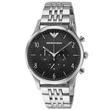 Emporio Armani Beta Chronograph Black Dial Steel Strap Watch For Men - AR1863 Authentic Buy Shop Now
