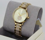 Michael Kors Portia Three-Hand Crystals Gold Dial Gold Steel Strap Watch for Women - MK4602 Authentic Buy Shop Now