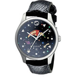 Gucci G-Timeless Moonphase Black Dial Black Leather Strap Watch For Men - YA1264045 Authentic Buy Shop Now