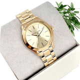 Michael Kors Mini Runway Slim Gold Dial Gold Steel Strap Watch for Women - MK3512 Authentic Buy Shop Now