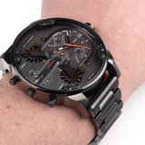 Diesel Mr Daddy 2.0 Chronograph Grey Dial Grey Steel Strap Watch For Men - DZ7315 Authentic Buy Shop Now