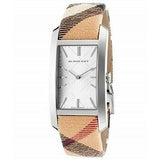Burberry The Pioneer Silver Dial Haymarket Beige Leather Strap Watch for Women - BU9406 Authentic Buy Shop Now