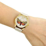 Gucci G Timeless Butterfly White Dial White Leather Strap Watch For Women - YA1264062 Authentic Buy Shop Now