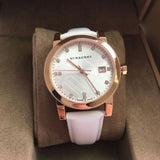 Burberry The City Diamonds White Dial White Leather Strap Watch for Women - BU9130 Authentic Buy Shop Now
