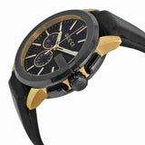 Gucci G Chrono Black Dial Black Leather Strap Watch For Men - YA101203 Authentic Buy Shop Now
