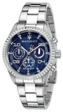 Maserati Competizione Chronograph Blue Dial Silver Steel Strap Watch For Men - R8853100013 Authentic Buy Shop Now