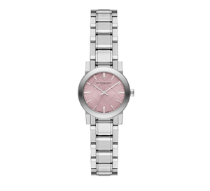 Burberry The City Diamonds Pink Dial Silver Steel Strap Watch for Women - BU9231 Authentic Buy Shop Now