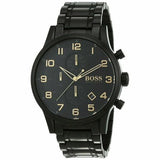Hugo Boss Aeroliner Black Dial Black Steel Strap Watch for Men - 1513275 Authentic Buy Shop Now
