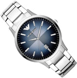 Emporio Armani Renato Blue Dial Silver Steel Strap Watch For Men - AR2472 Authentic Buy Shop Now