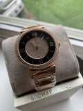 Michael Kors Catlin Black Dial Rose Gold Steel Strap Watch for Women - MK3339 Authentic Buy Shop Now
