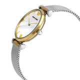 Emporio Armani Gianni T Bar Mother of Pearl Dial Silver Mesh Bracelet Watch For Women - AR2068 Authentic Buy Shop Now