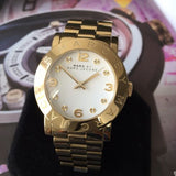 Marc Jacobs Amy White Dial Gold Steel Strap Watch for Women - MBM3056 Authentic Buy Shop Now