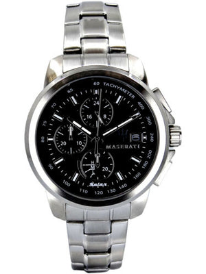 Maserati Successo Solar Edition Black Dial Silver Steel Strap Watch For Men - R8873645003 Authentic Buy Shop Now