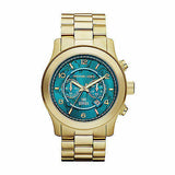 Michael Kors Runway Hunger Stop100 Series Blue Dial Gold Steel Strap Watch for Women - MK5815 Authentic Buy Shop Now