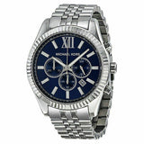 Michael Kors Lexington Chronograph Blue Dial Silver Steel Strap Watch for Men - MK8280 Authentic Buy Shop Now
