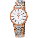 Longines Presence 38.5mm Automatic White Dial Two Tone Steel Strap Watch for Men - L4.921.1.11.7 Authentic Buy Shop Now