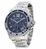 Michael Kors Everest Chronograph Blue Dial Silver Steel Strap Watch For Women - MK7237 Authentic Buy Shop Now