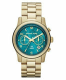 Michael Kors Runway Hunger Stop100 Series Blue Dial Gold Steel Strap Watch for Women - MK5815 Authentic Buy Shop Now
