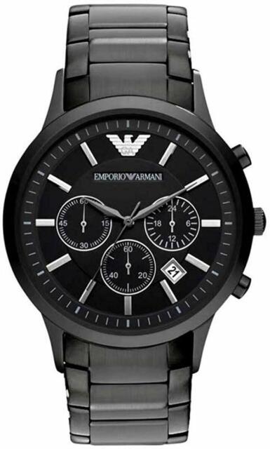Emporio Armani Classic Chronograph Black Dial Black Stainless Steel Strap Watch For Men - AR2453 Authentic Buy Shop Now