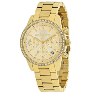 Michael Kors Ritz Gold Dial Gold Steel Strap Watch for Women - MK6356 Authentic Buy Shop Now
