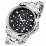 Maserati Successo Chronograph Black Dial Silver Steel Strap Watch For Men - R8873621001 Authentic Buy Shop Now