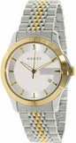 Gucci G Timeless Silver Dial Two Tone Steel Strap Watch For Men - YA126409 Authentic Buy Shop Now