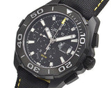 Tag Heuer Aquaracer Chronograph PVD Black Dial Black Nylon Strap Watch for Men - CAY218A.FC6361 Authentic Buy Shop Now