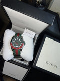 Gucci Dive Quartz Green Dial Two Tone NATO Strap Watch For Men - YA136339 Authentic Buy Shop Now