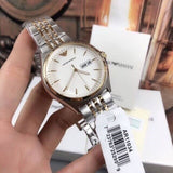 Emporio Armani Cream Dial Two Tone Steel Strap Watch For Men - AR11034 Authentic Buy Shop Now