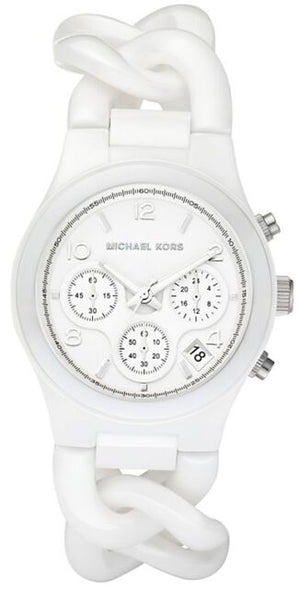 Michael Kors Ceramic White Dial White Steel Strap Watch for Women - MK5387 Authentic Buy Shop Now
