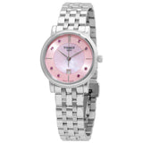 Tissot Carson Premium Lady Mother of Pearl Pink Dial Silver Steel Strap Watch For Women - T122.210.11.159.00 Authentic Buy Shop Now
