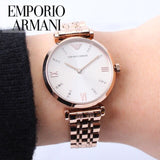 Emporio Armani T-Bar Gianni Rose Gold Dial Rose Gold Steel Strap Watch For Women - AR11059 Authentic Buy Shop Now