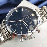 Emporio Armani Gianni Chronograph Blue Dial Silver Steel Strap Watch For Men - AR1648 Authentic Buy Shop Now