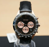 Hugo Boss Talent Chronograph Black Dial Black Leather Strap Watch For Men - 1513580 Authentic Buy Shop Now