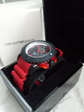 Emporio Armani Sportivo Quartz Black Dial Red Rubber Strap Watch For Men - AR6101 Authentic Buy Shop Now