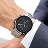 Hugo Boss Peak Black Dial Silver Steel Strap Watch for Men - 1513762 Authentic Buy Shop Now