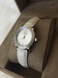 Burberry The City Diamonds Silver Dial White Leather Strap Watch for Women - BU9221 Authentic Buy Shop Now