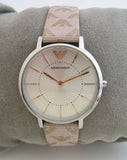 Emporio Armani Classic White Dial Beige Leather Strap Watch For Women - AR11008 Authentic Buy Shop Now