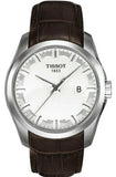 Tissot T Classic Couturier Chronograph White Dial Brown Leather Strap Watch For Men - T035.410.16.031.00 Authentic Buy Shop Now