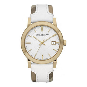 Burberry The City White Dial White Leather Strap Watch for Women - BU9110 Authentic Buy Shop Now