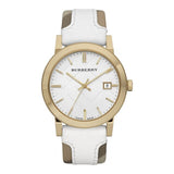 Burberry The City White Dial White Leather Strap Watch for Women - BU9110 Authentic Buy Shop Now