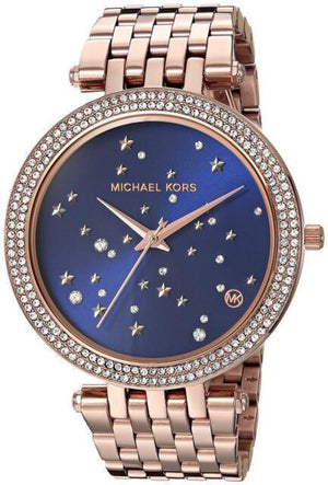 Michael Kors Darci Blue Dial Rose Gold Steel Strap Watch for Women - MK3728 Authentic Buy Shop Now