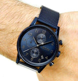 Hugo Boss Navigator Chronograph Blue Dial Blue Mesh Bracelet Watch for Men - 1513538 Authentic Buy Shop Now
