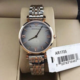 Emporio Armani Gianni T Bar Grey Dial Two Tone Stainless Steel Watch For Women - AR1725 Authentic Buy Shop Now